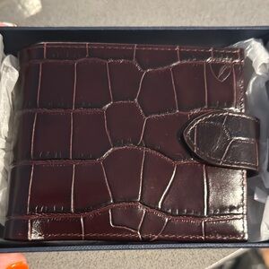 NWT Aspinal of London croc embossed bifold Wallet
